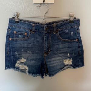 Aeropostale High Waisted midi denim shorts
